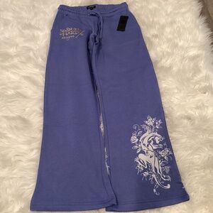 Ed Hardy Sweat Pants, Size Medium, Color Blue